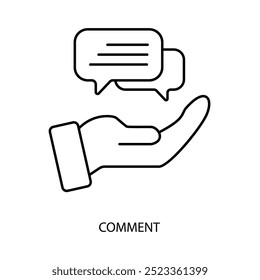 ícone da linha de conceito de comentário. Ilustração de elemento simples. design de símbolo de contorno de conceito de comentário.