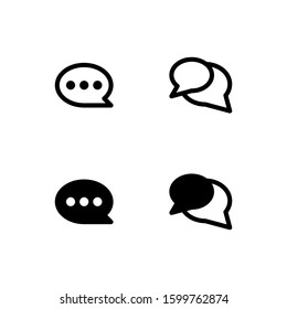 Comment and conversation icons. With outline and glyph style