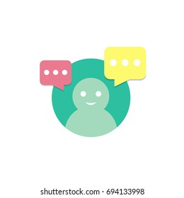 comment, discussion, conversation icon, vector illustration. Flat design style
