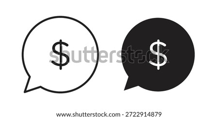 Comment dollar icon designs collection for mobile, ui, web.