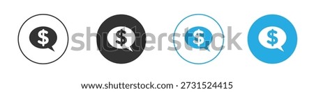 Comment dollar icon drawing clipart symbol . Vector illustration