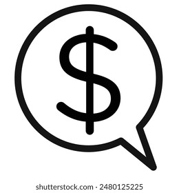 Comment Dollar Icon for Financial Discussions