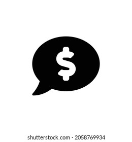 comment dollar Icon. Flat style design isolated on white background. Vector illustration