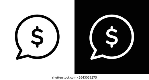 Comment dollar icon Flat style logo vector. perfect for UI designs