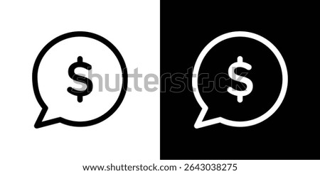 Comment dollar icon Flat style logo vector. perfect for UI designs