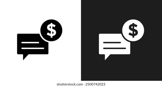 Comment dollar icon line art vector