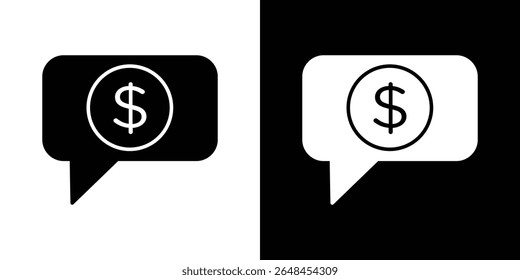 Comment dollar icon symbol collection. Flat vector stock illustration.