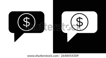 Comment dollar icon symbol collection. Flat vector stock illustration.