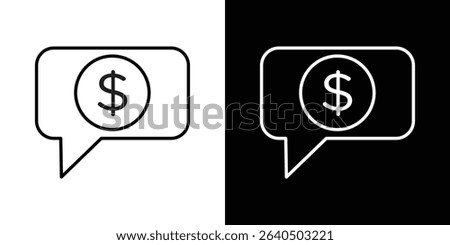 Comment dollar icon symbol concept for graphic design, Website, UI. EPS