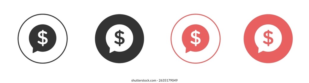 Comment dollar icon vector design template simple and clean style