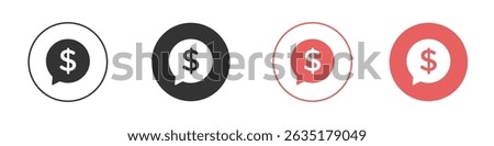 Comment dollar icon vector design template simple and clean style