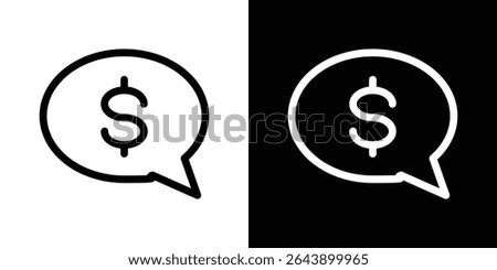 Comment dollar icon vector simple element illustration editable
