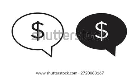 Comment dollar icons of black colored in various styles