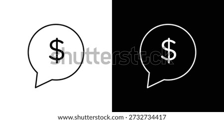Comment dollar icons with Editable strokes set for UI UX
