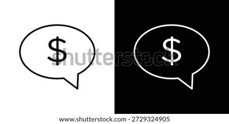 Comment dollar icons symbols. Collection of simple black icons