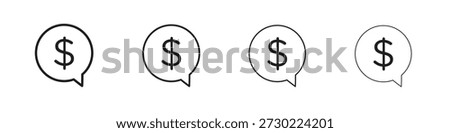 Comment dollar icons Vector Logo Template Illustration Designs. Vector EPS 10.