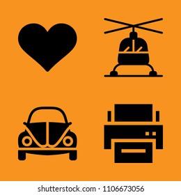 comment, electronics, gesture and sedan icons set. Vector illustration for web and design