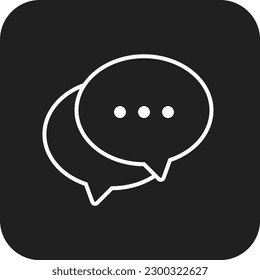 Icono de comentarios con estilo de línea rellena en negro. mensaje, social, internet, chat, medios, aplicación, burbuja. Ilustración del vector
