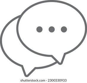 Icono de comentarios con estilo de contorno negro. mensaje, social, internet, chat, medios, aplicación, burbuja. Ilustración del vector