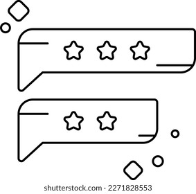 Comment Feedback Icons with black outline style. Thin line icon related to feedback, rating, testimonials, quick response, satisfaction and more. Simple web icon. Vector illustration