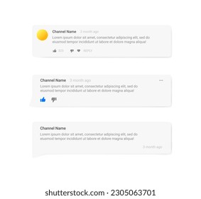 Comment. Flat, white, comment layout. Vector illustration.