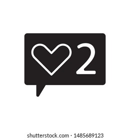 Comment, follower icon. flat simple pictogram. Speech bubble with heart like vector illustration
