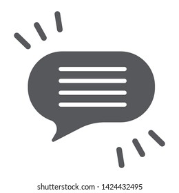 Comment glyph icon, chat and dialog, speech bubble sign, vector graphics, a solid pattern on a white background, eps 10.