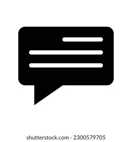 gráfico vectorial de ilustración de icono de glifo de comentario