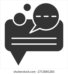 Ilustración vectorial de icono de glifo de comentario