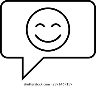  comment happy, Simple Testimonial Related Vector Line Icon.