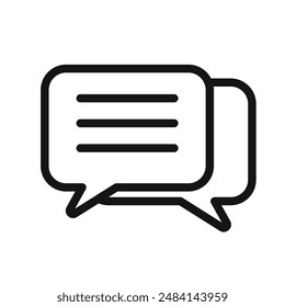 Comment icon (2) black and white vector sign