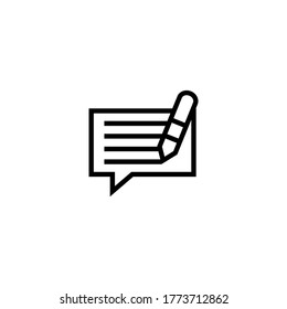 Comment icon  in black line style icon, style isolated on white background