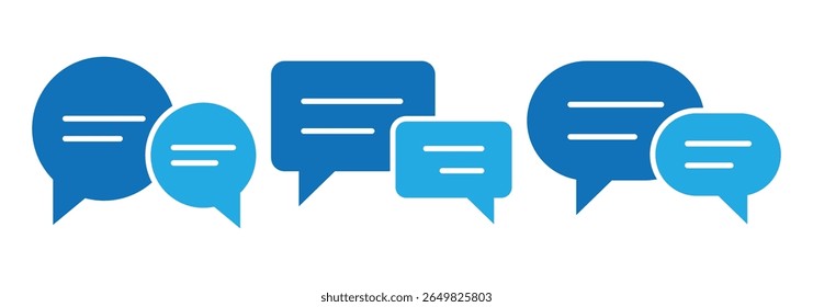 Comment icon. Chat icon in blue color. Chat, message, message, sms, chat, chatting, talk icon. Message bubbles icons. Vector illustration.