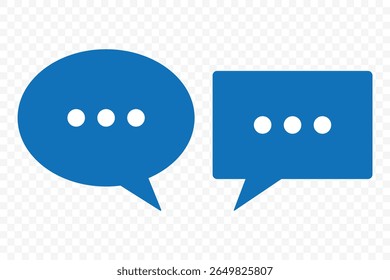 Icono de comentario. Icono de chat en color azul. Chat, mensaje, mensaje, sms, chat, chat, icono de conversación. Iconos de burbujas de mensajes. Ilustración vectorial.