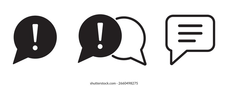 Icono de comentario. Conjunto de burbujas de chat. símbolo de burbuja de discurso de icono de comentario