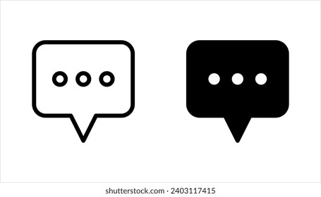 Comment icon. Chat in trendy flat design. Speech Bubble icon, vector illustration on white background