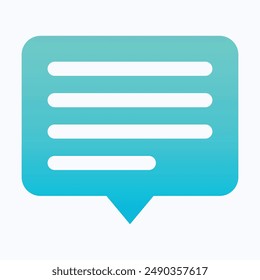 Icono De Comentario, Chat En Diseño Plano De Moda. Icono de burbuja de voz, Icono de Vector de degradado aislado.