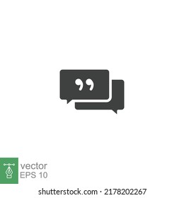 Kommentar-Symbol. Konversation, Dialog, Sprechblase, Chat, Forum, Diskussion, Kommunikationskonzept. Einfach solider Stil. Vektorgrafik einzeln. EPS10.