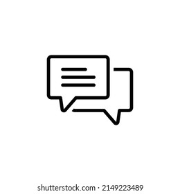 Icono de comentario. Conversación, diálogo, burbuja de voz, chat, foro, discusión, concepto de comunicación. Estilo de contorno simple. Ilustración vectorial aislada. EPS 10