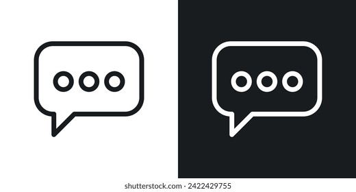 Comment Icon Designed in a Line Style on White Background.