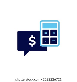 Comment Icon Featuring Dollar and Calculator for Accounting Solutions