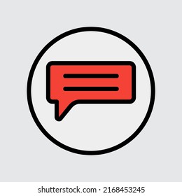 Comment icon in filled line style about user interface, use for website mobile app presentation