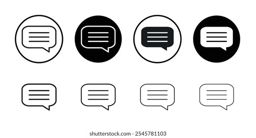 Comment icon flat line symbol set.