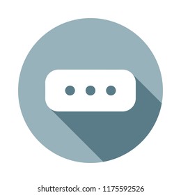 comment icon in Flat long shadow style. One of web collection icon can be used for UI, UX