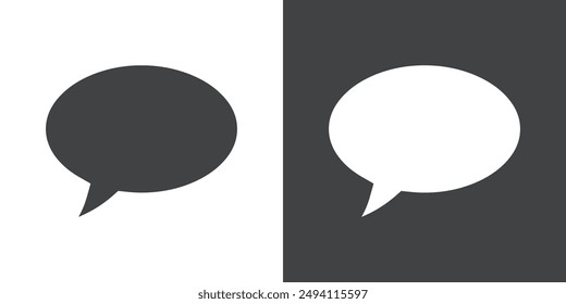 Comment icon Flat set in black and white color outline vector