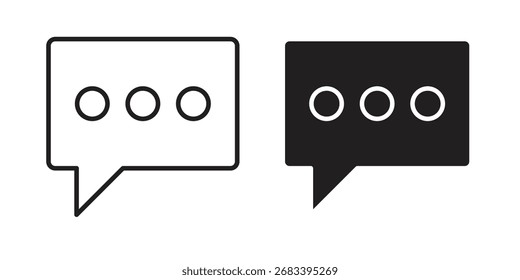 Comment icon flat and stroke style pack on white background. Vector illustrations