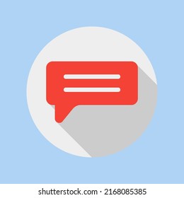 Comment icon in flat style about user interface, use for website mobile app presentation