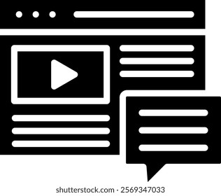 Comment Icon Glyph Vector Illustration