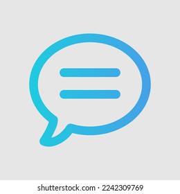Comment icon in gradient style, use for website mobile app presentation