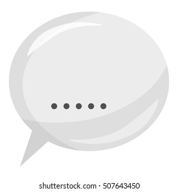 Comment icon. Gray monochrome illustration of comment vector icon for web